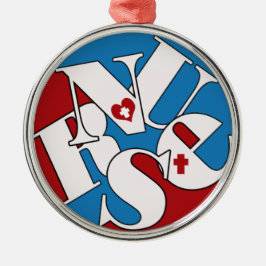 NURSE CHRISTMAS ORNATION JUMBLED LETTERS FLIESSEN ORNAMENT AUS METALL