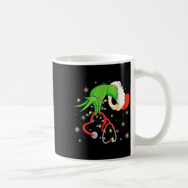 Nurse Christmas Stethoscope Nurses Xmas Santa Wome Kaffeetasse (Rechts)
