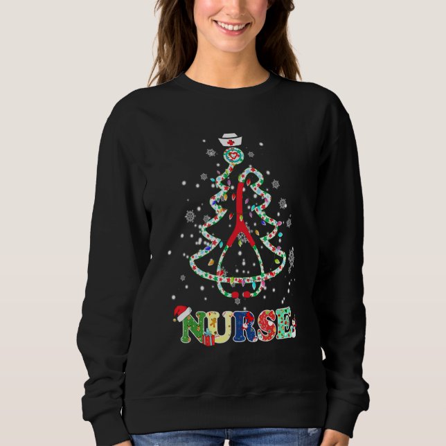 Nurse Christmas Tree Stethoscope Lpn Rn Life Sweatshirt (Vorderseite)