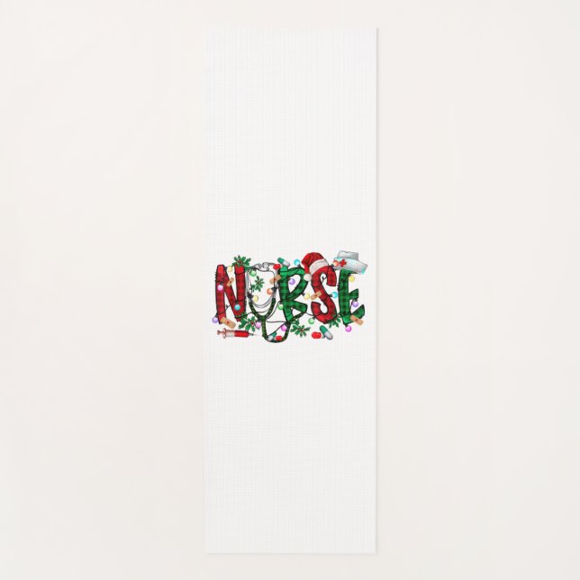 Nurse Christmas Tree Stethoscope RN LPN Scrub Nurs Yogamatte (Vorderseite)