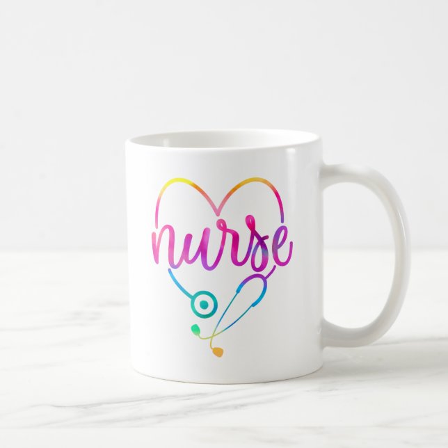 Nurse Colorful Stethoscope Kaffeetasse (Rechts)