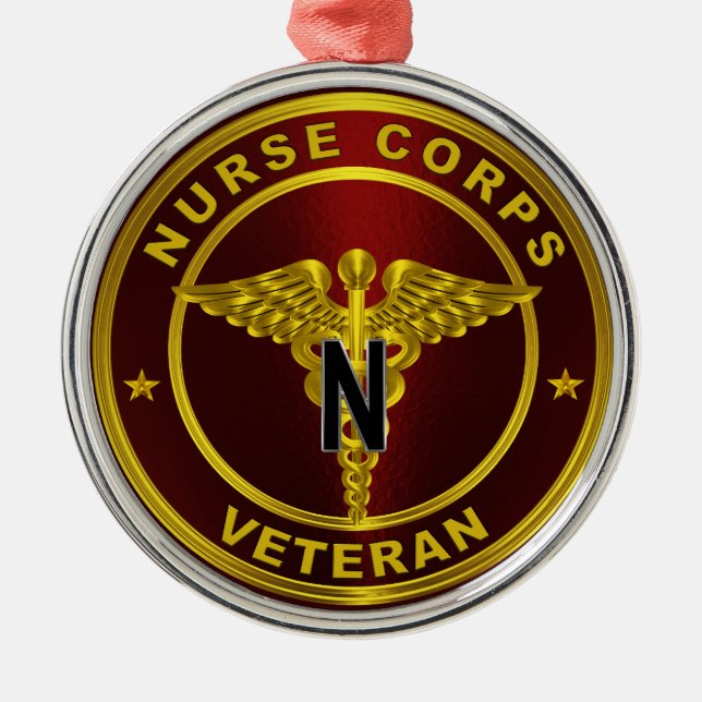 Nurse Corps Veteran Weihnachten Ornament Aus Metall (Vorne)