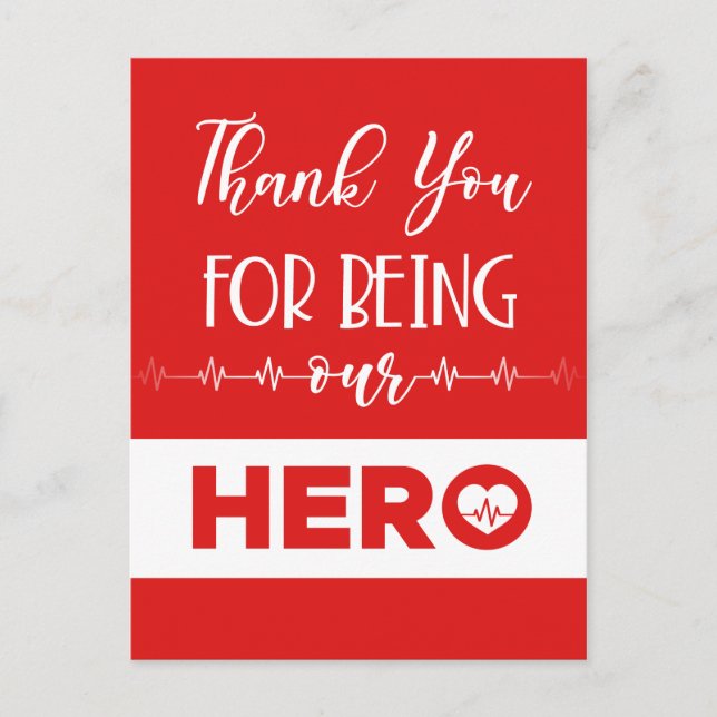 Nurse danke Ihnen Hero Postkarte (Vorderseite)