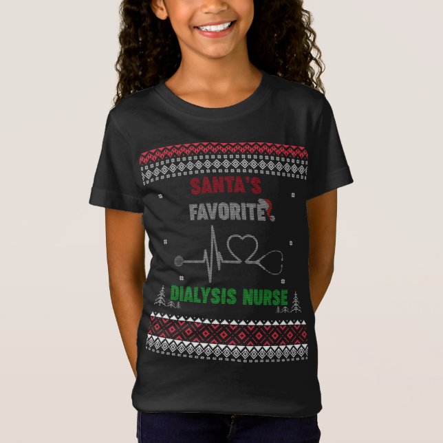 Nurse des Weihnachtsmanns für Dialyse - hässlicher T-Shirt (Vorderseite)