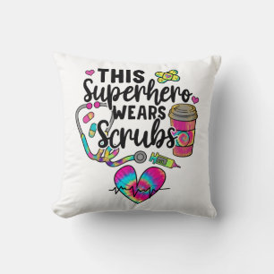 Nurse Dieser Superheld trägt Scrubs Kissen