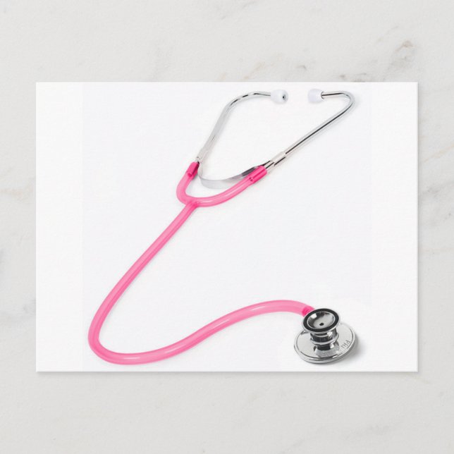 Nurse Doctor Pink Stethoscope EMT Postkarte (Vorderseite)
