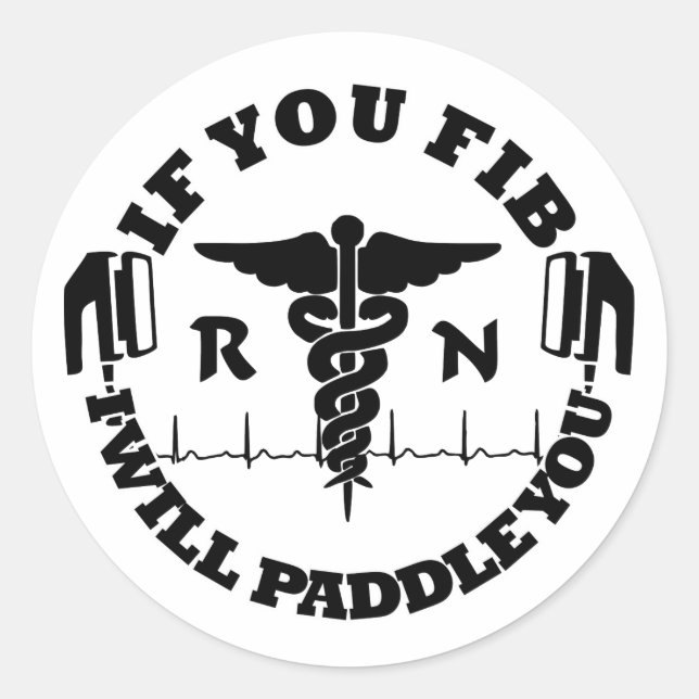 Nurse Doctor Spaß PADDLE YOU Defib Runder Aufkleber (Vorderseite)
