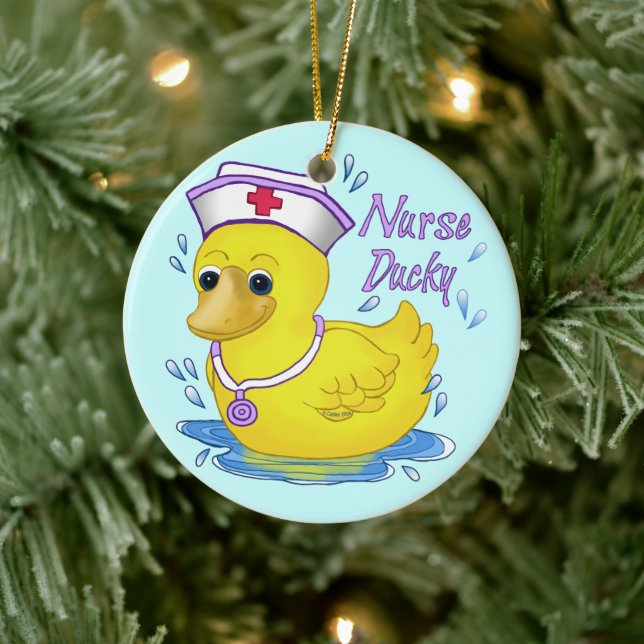 Nurse Ducky Keramik Ornament (Baum)