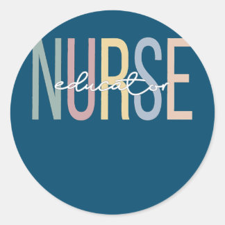 Nurse Educator Boho Krankenpfleger Runder Aufkleber