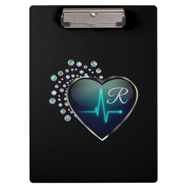Nurse EKG Herz- und Juwel-Clipboard Klemmbrett (Vorderseite)