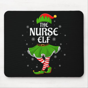Nurse Elf Christmas Family Girls Elf Squad Frauen  Mousepad