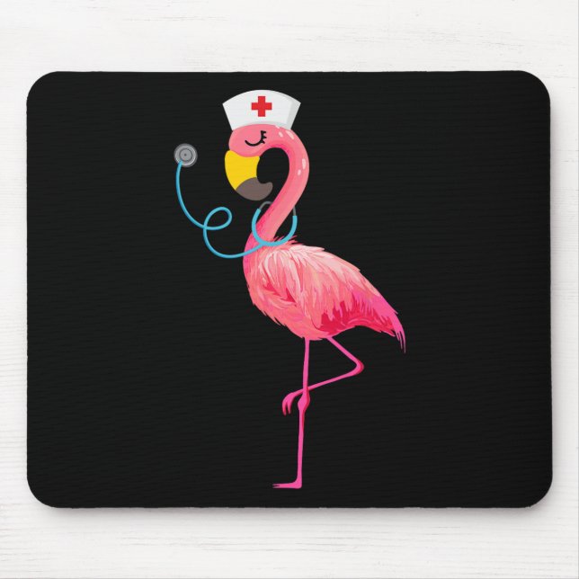 Nurse Flamingo - Funny Flamingo Lover Nursing Mousepad (Vorne)