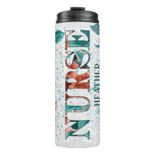 Nurse Floral Custom Thermosbecher