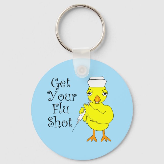 Nurse Flu Shot Chick Schlüsselanhänger (Vorderseite)