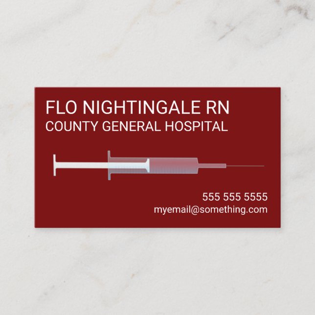 Nurse Flu Shot Red Visitenkarte (Vorderseite)