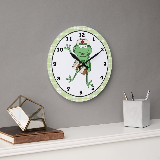 Nurse Frog wall clock Große Wanduhr (Büro)