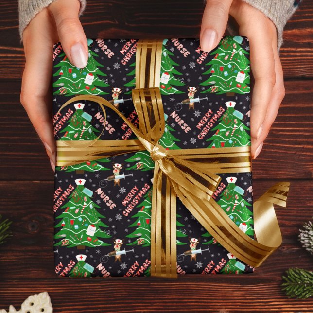Nurse Frohe Weihnachtsbaum Rentier Nurse Niedlich Geschenkpapier (Von Creator hochgeladen)