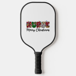 Nurse Frohe Weihnachtslicht Leopard Print Buffalo Pickleball Schläger