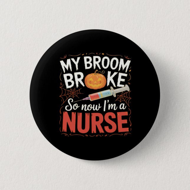 Nurse Funny Halloween Nursing Essential T - Shirt Button (Vorderseite)