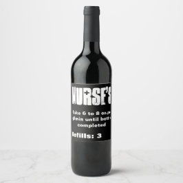 Nurse Funny Wine Label Weinetikett