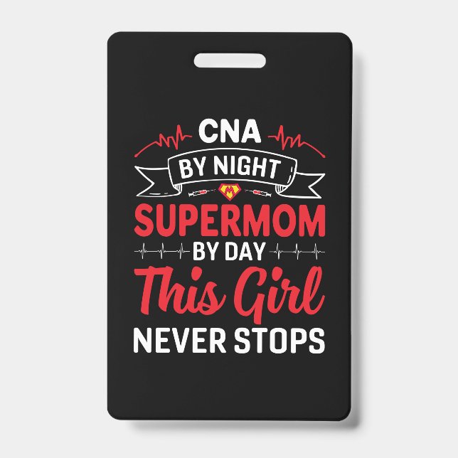 Nurse Geschenk CNA von der Nachtsupermutter Ausweis (Vorderseite)