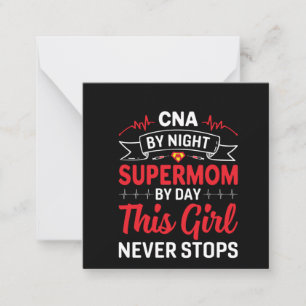 Nurse Geschenk CNA von der Nachtsupermutter Mitteilungskarte
