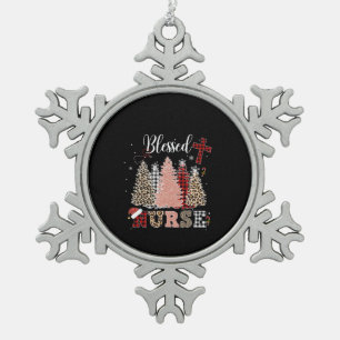 Nurse Geschenk gesegnete Krankenschwester Schneeflocken Zinn-Ornament