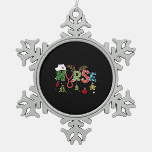Nurse Geschenk Krankenpflege Weihnachten Schneeflocken Zinn-Ornament