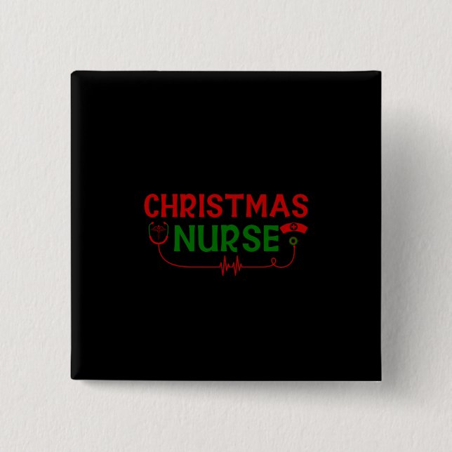 Nurse Geschenk Weihnachtskrankheit Button (Vorderseite)