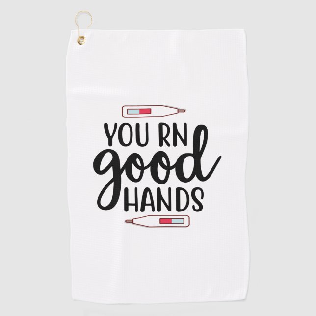 Nurse Geschenke Sie RN gute Hände Golfhandtuch (Vorderseite)
