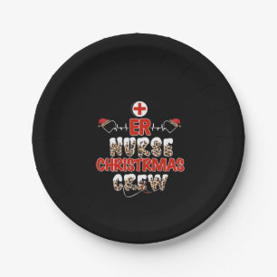 Nurse Gift Er Nurse Weihnachtsfeierliche Crew Pappteller
