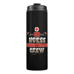 Nurse Gift Er Nurse Weihnachtsfeierliche Crew Thermosbecher