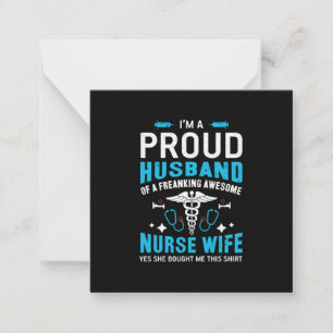 Nurse Gift I Am A Proud Husband Mitteilungskarte