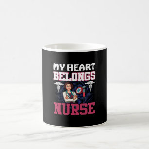 Nurse Gift My Heart Belongs Nurse Kaffeetasse