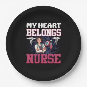 Nurse Gift My Heart Belongs Nurse Pappteller