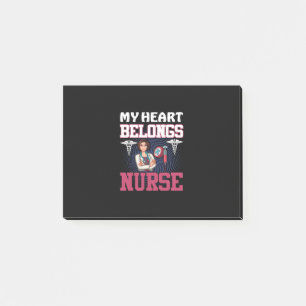 Nurse Gift   My Heart Belongs Nurse Post-it Klebezettel