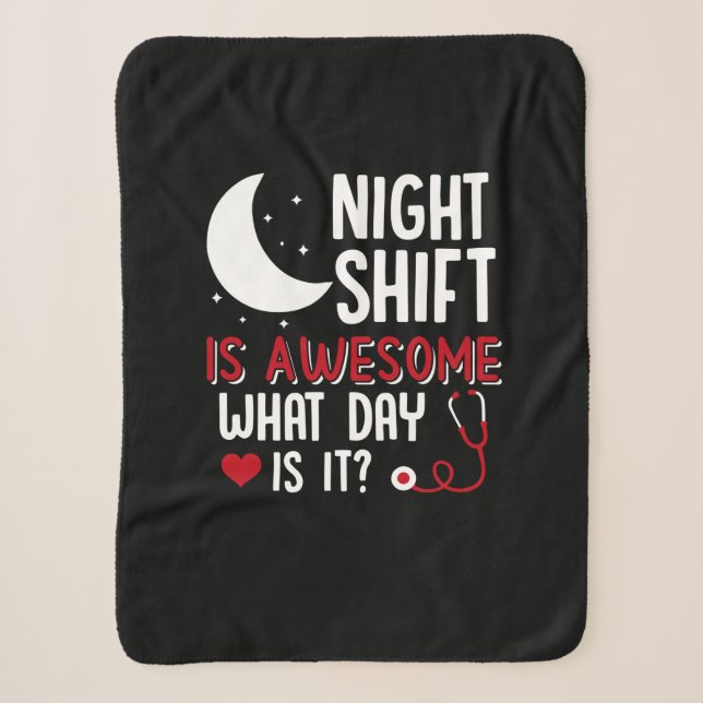 Nurse Gift | Night Shift Is Awesome Sherpadecke (Vorderseite)