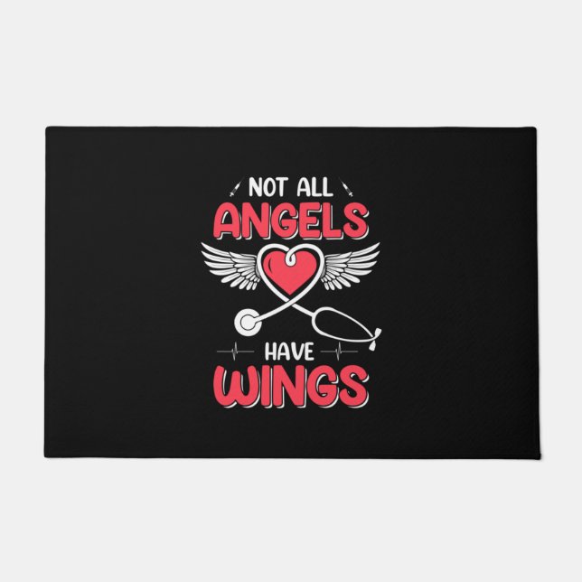 Nurse Gift Not All Angels Have Wings Fußmatte (Vorderseite)