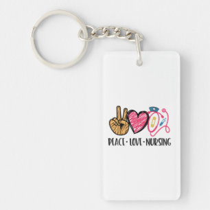 Nurse Gift Peace Liebe nähren Schlüsselanhänger
