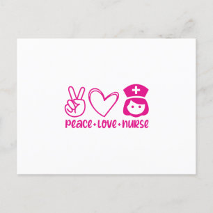 Nurse Gift Peace Liebe Nurse Postkarte