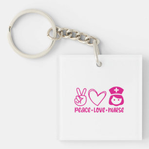 Nurse Gift Peace Liebe Nurse Schlüsselanhänger