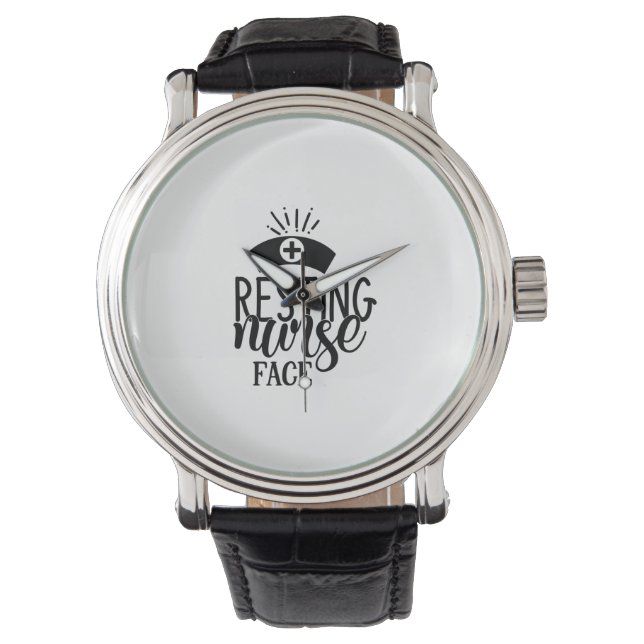 Nurse Gift Resting Nurse Face Armbanduhr (Vorderseite)