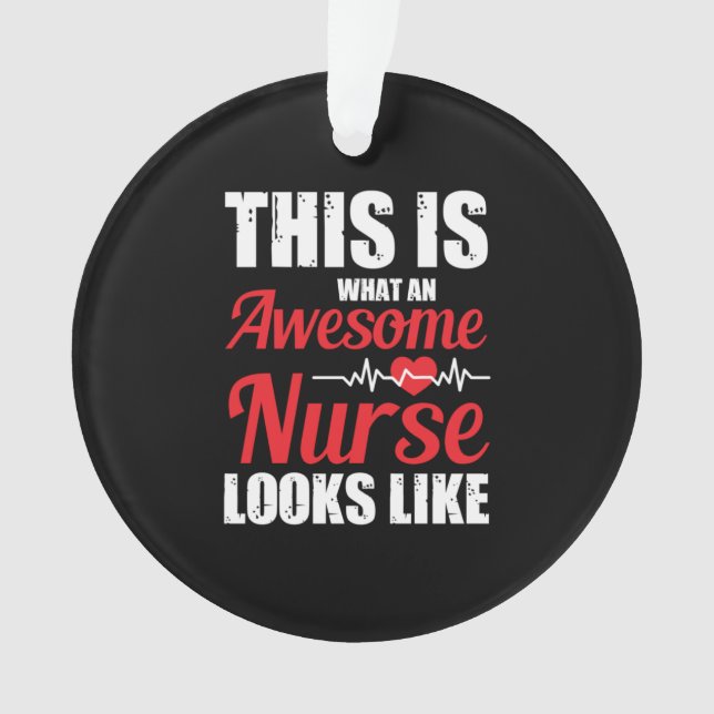 Nurse Gift | This Is What An Awesome Nurse Ornament (Vorderseite)