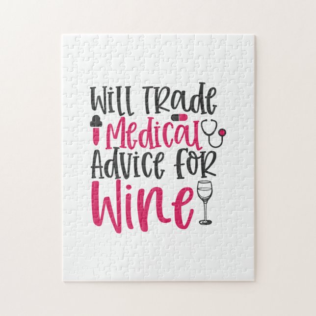 Nurse Gift Will Trade Medical Advice For Wine (Vertikal)
