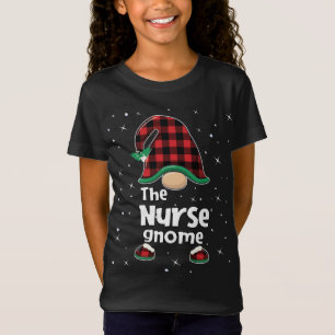 Nurse Gnome Buffalo Kariert Matching Weihnachtsges T-Shirt