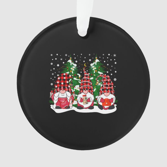 Nurse Gnomes Weihnachts-Weihnachtslicht-Pflegeknom Ornament (Vorderseite)