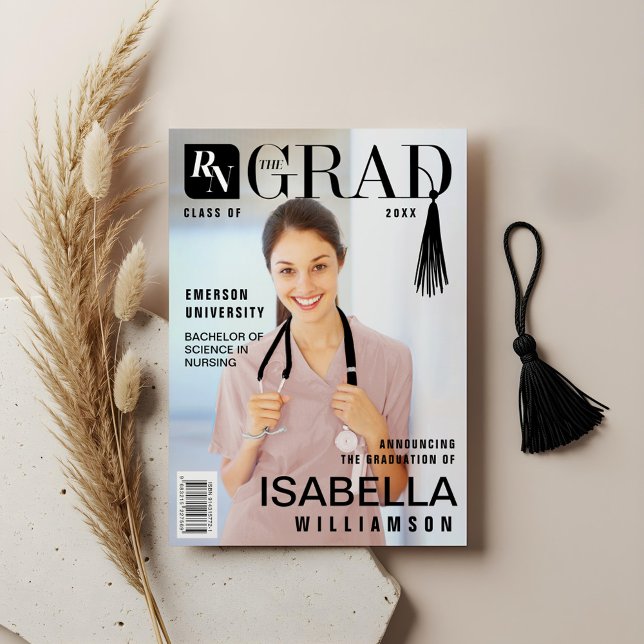 Nurse Graduate Registered Nurse Foto Magazine Ankündigung (Nurse Graduate Registered Nurse Photo Magazine Announcement)