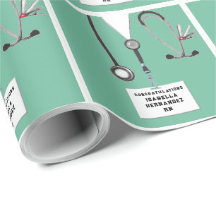 Nurse Graduation Gift Wrapping Paper Geschenkpapier