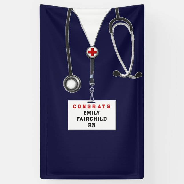 Nurse Graduation Party Congrats Banner (Vertikal)