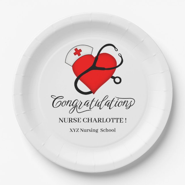  Nurse Graduation Party Pappteller (Vorderseite)